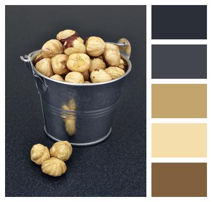 Food Hazelnuts Metallic Bucket Food Image